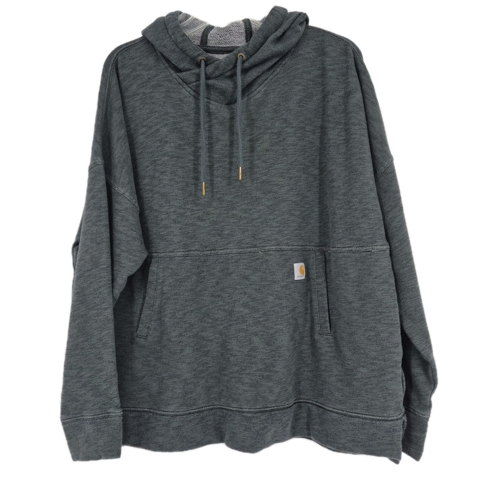 Carhartt Women's Newberry Hoodie Sweatshirt Musk Green Pullover Cowl Neck Sz XL‎